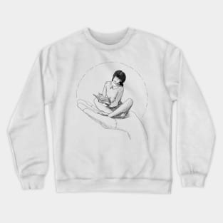 Wednesday Addams, Girl reading on top of Thing - Own Concept -  Not Hamlet Design Crewneck Sweatshirt